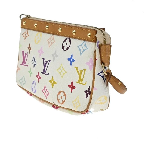 LOUIS VUITTON Pochette Accessoires Hand Bag Monogram Multi White M92649 607RF578 - Picture 2 of 13